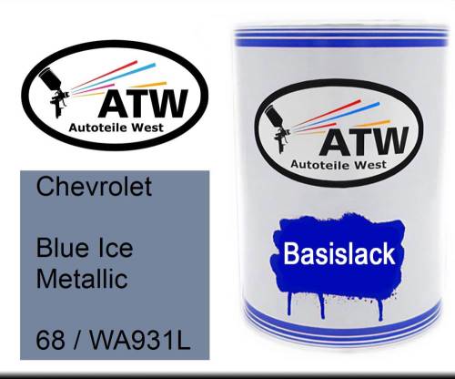 Chevrolet, Blue Ice Metallic, 68 / WA931L: 500ml Lackdose, von ATW Autoteile West.